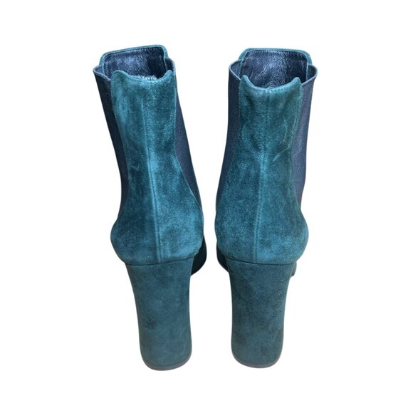 Dolce & Gabbana Green Suede Block Heel Ankle Boot 7.5 Winter Holiday Christmas - Picture 4 of 14